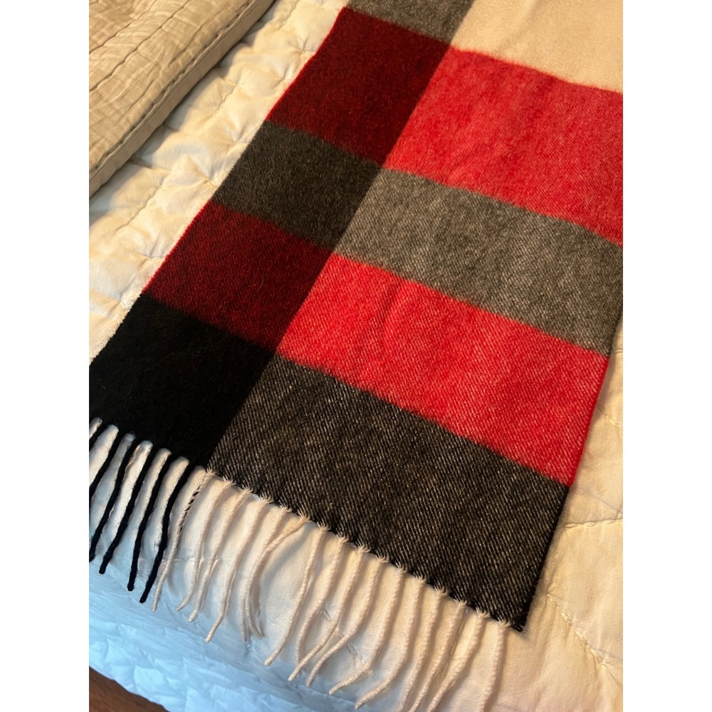 Cashmere Scarf Stole Red Black Burberry Style Plaid Nordstrom Winter Wrap